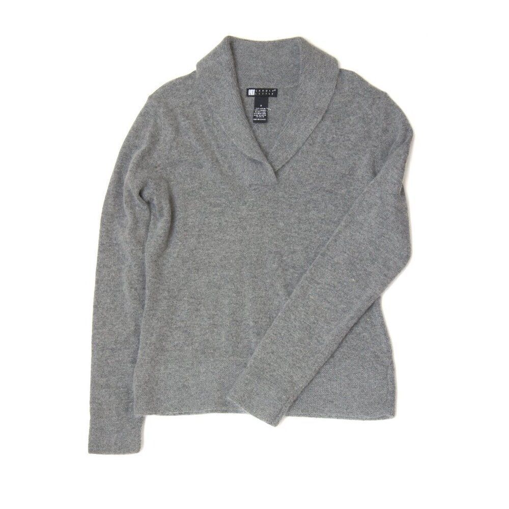 Carole Little Sweater Womens Small Nylon‎ Angora Lambs Wool Grey